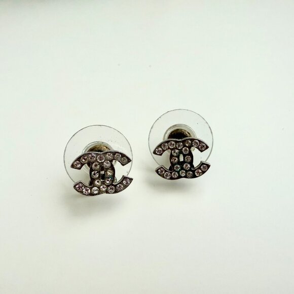 Chanel Crystal CC Studs (Silver) - Picture 8 of 9
